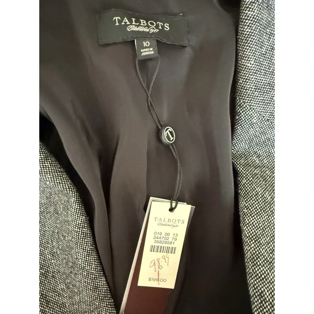 Talbots Women's Grace Fit Flatteringly Classic‎ Gray Blazer Jacket Size 10 NWT
